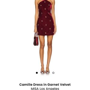 Misa Los Angeles Garnet Velvet Mini Dress